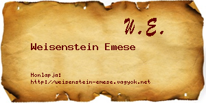 Weisenstein Emese névjegykártya
